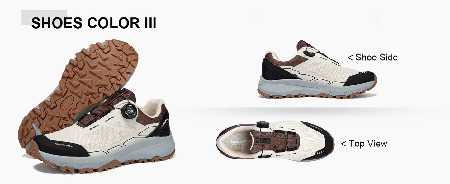 Baasploa Scarpe Da Trekking Uomo Traspiranti In Rete Antiscivolo Elevazione Comfort Outdoor