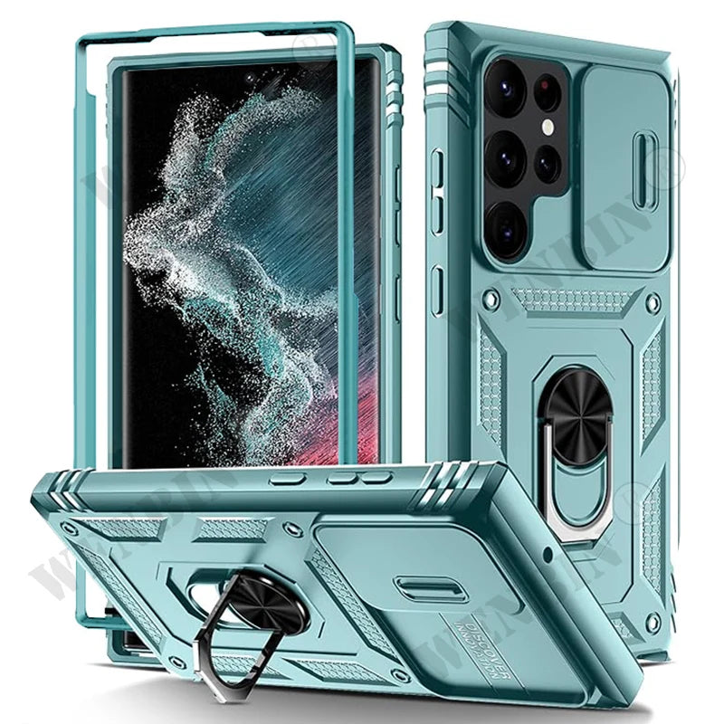 Custodia Resistente Con Cavalletto 360 Gradi Per Samsung S26 Ultra S25 S24 S23 Plus 5G Con Fotocamera Esterna