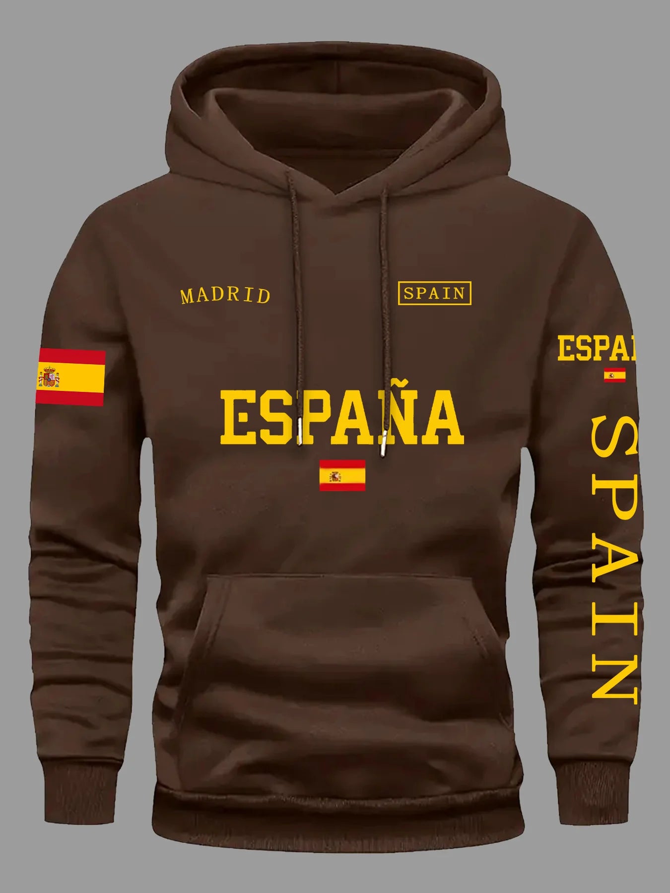 Felpa Con Cappuccio Da Donna Con Stampa Grafica Bandiera Spagnola Autunno Inverno Abbigliamento Casual Caldo E Sportivo