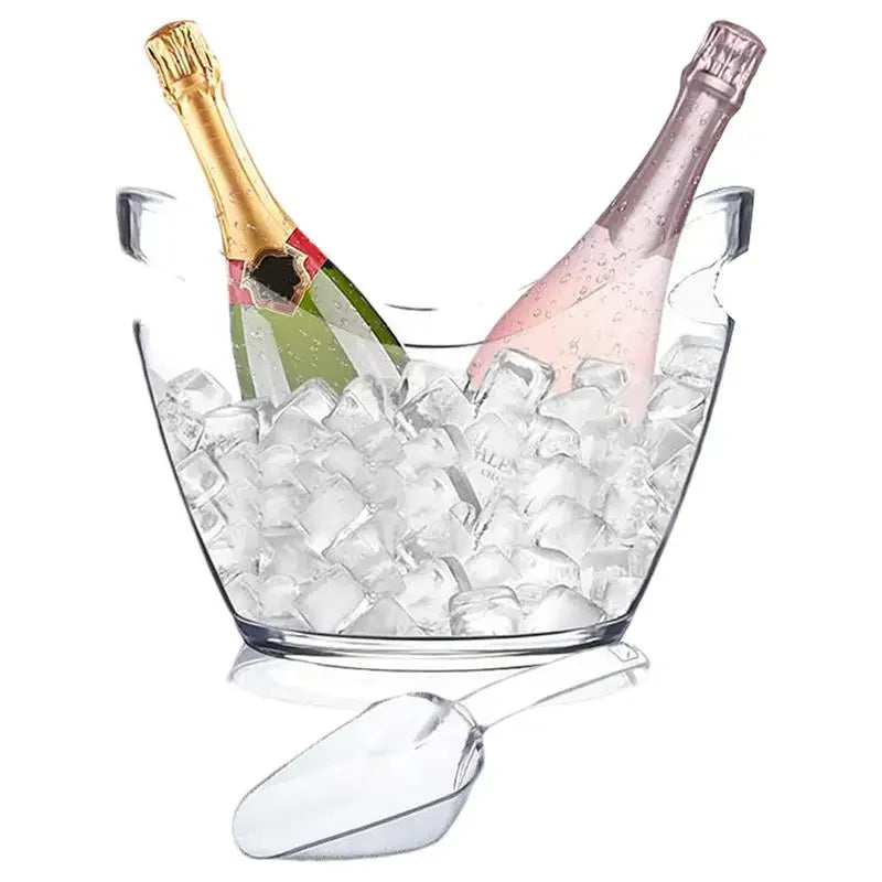 Secchiello Per Ghiaccio Trasparente In Plastica Grande Per Bevande Vino Champagne Bar E Feste A Casa