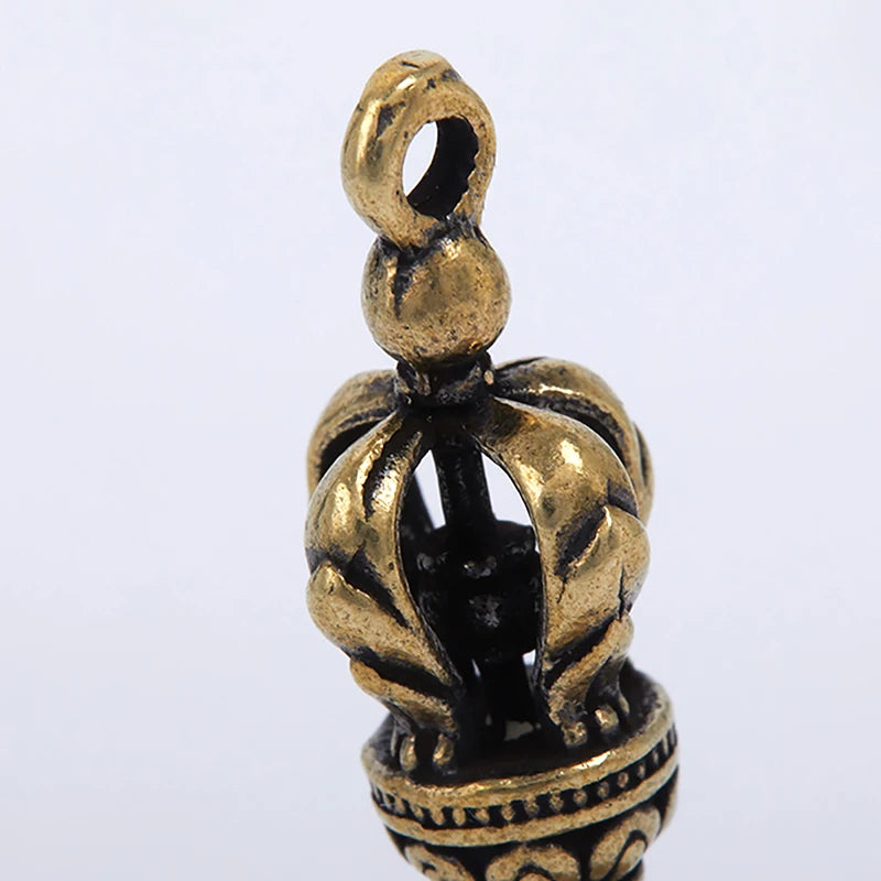 Campana A Vento In Ottone Pressofuso Decorativa Tibetano Cinese Pendente Pesa Solo 16 G Artigianale