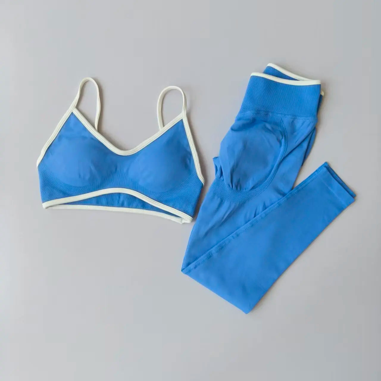 Set Da Allenamento Donna In Due Pezzi Leggings Senza Cuciture Vita Alta E Reggiseni Sportivi Con Spalline