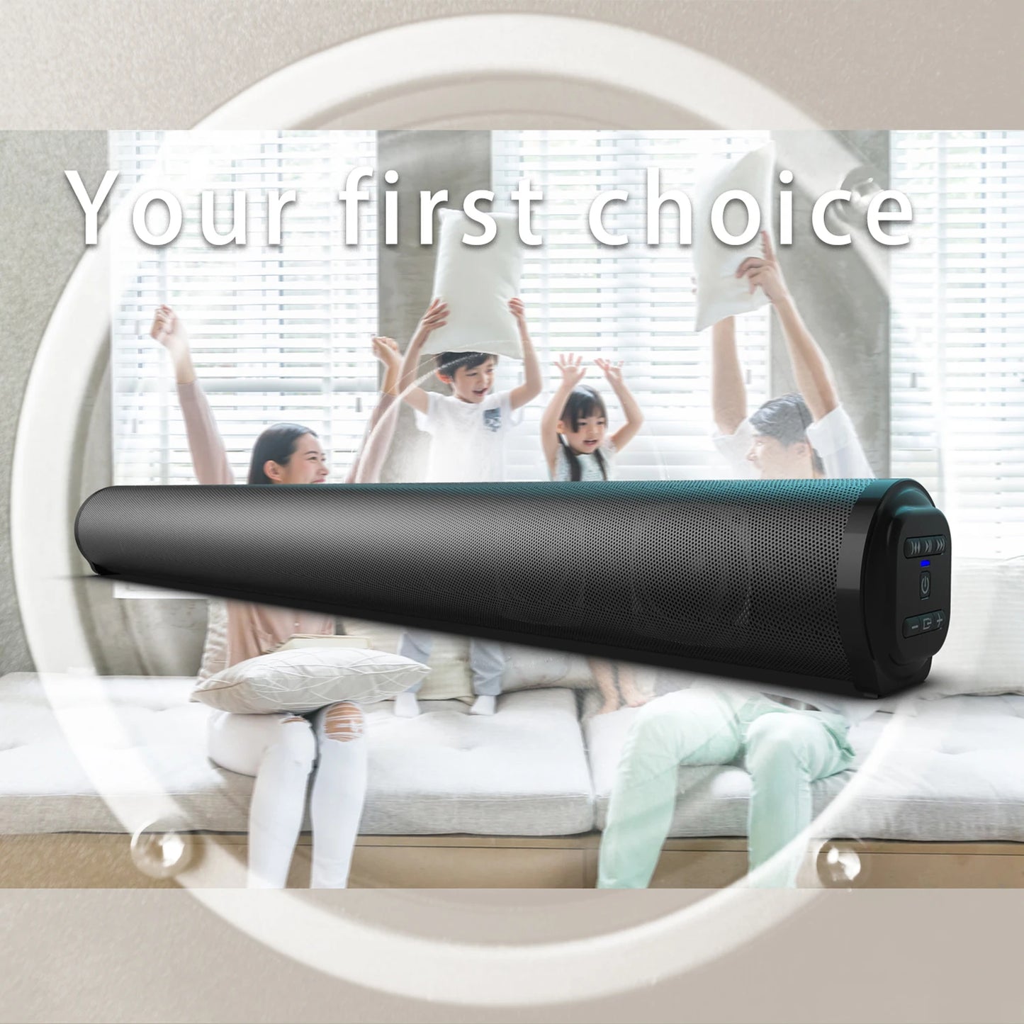 Barra Audio Bluetooth 5.1 Per TV E PC Cablata E Wireless Con Ingresso RCA Batteria Integrata Home Theater