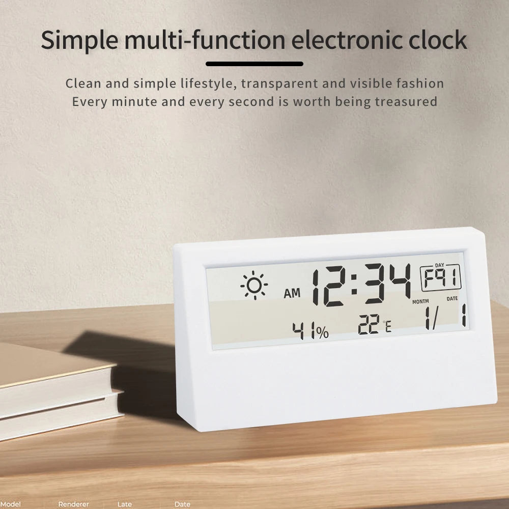 Stazione Meteorologica Multifunzione Led Termometro Termoigrometro Per Interni Con Sveglia Umidità Temperatura Casa