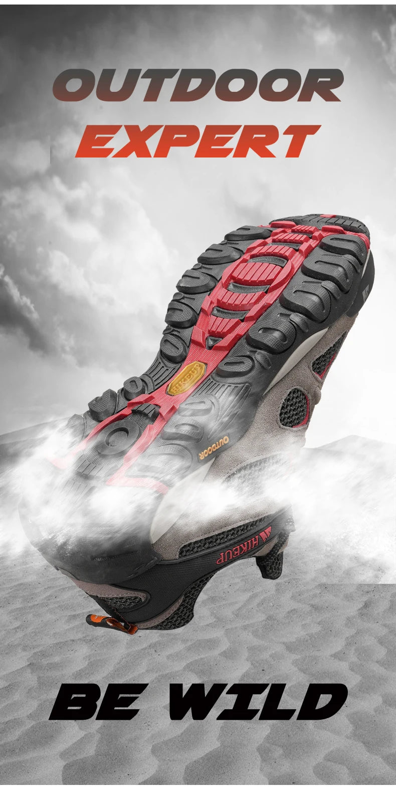 Hikeup Scarpe Da Uomo Traspiranti Da Trekking All'aperto Antispruzzo Mountain Climbing Sport Sneaker Da Trekking