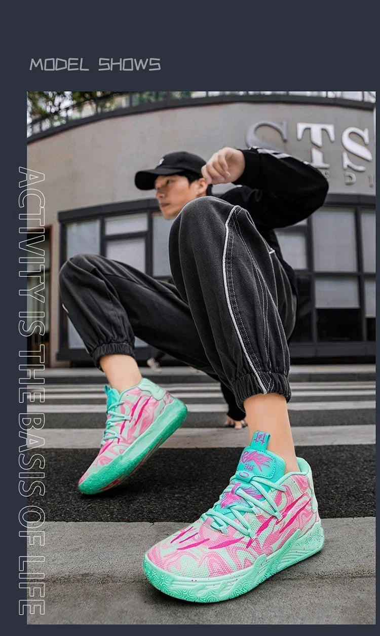 Scarpe Da Basket Da Uomo Allenamento Sul Campo Traspiranti In Mesh Antiscivolo Mid Cut Design Lussuoso