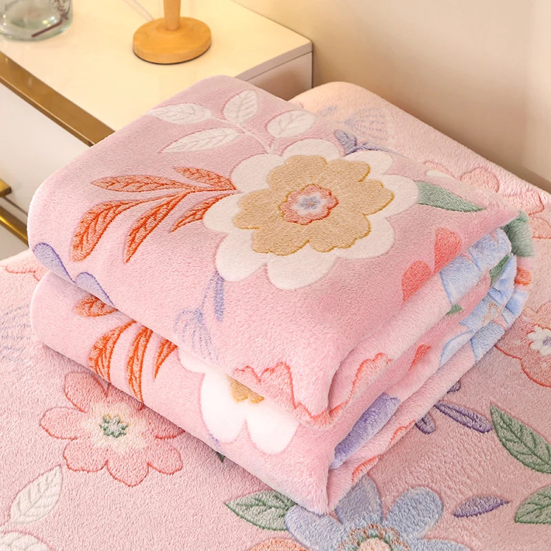 Bonenjoy 1 Pezzo Coperta In Pile Floreale Rettangolare Per Divano E Casa Morbida Calda Confortevole Plaid Da Viaggio