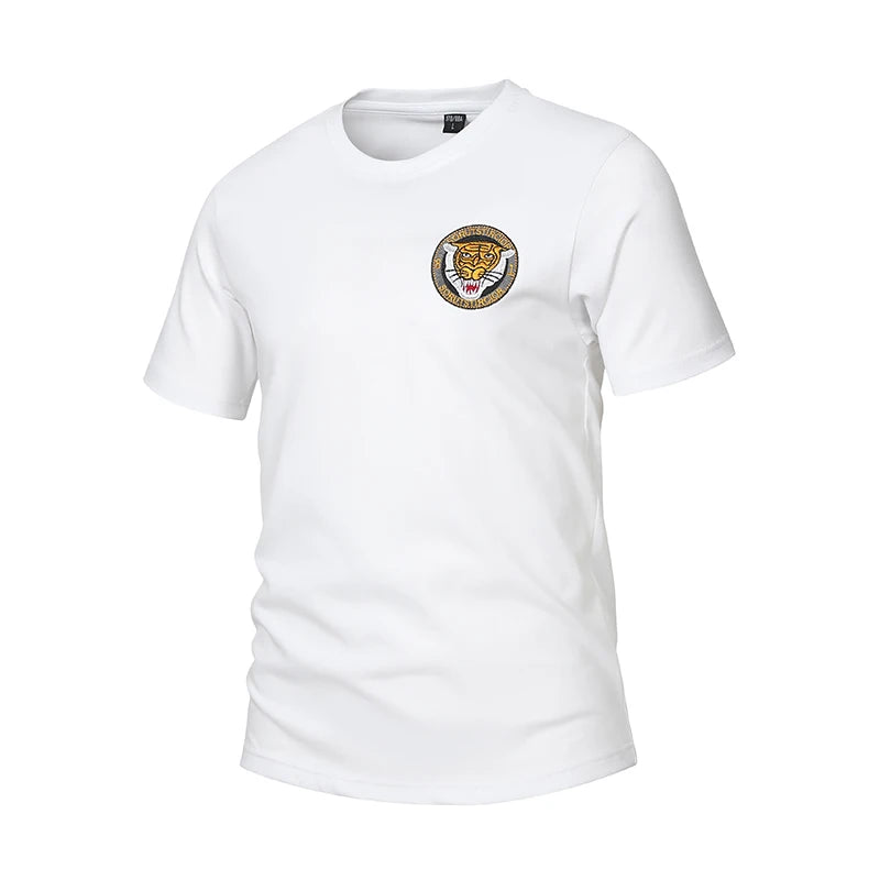Uomo Estate T Shirt 3D Ricamo Cotone Traspirante Tigre Stampato Maglietta Casual Da Uomo