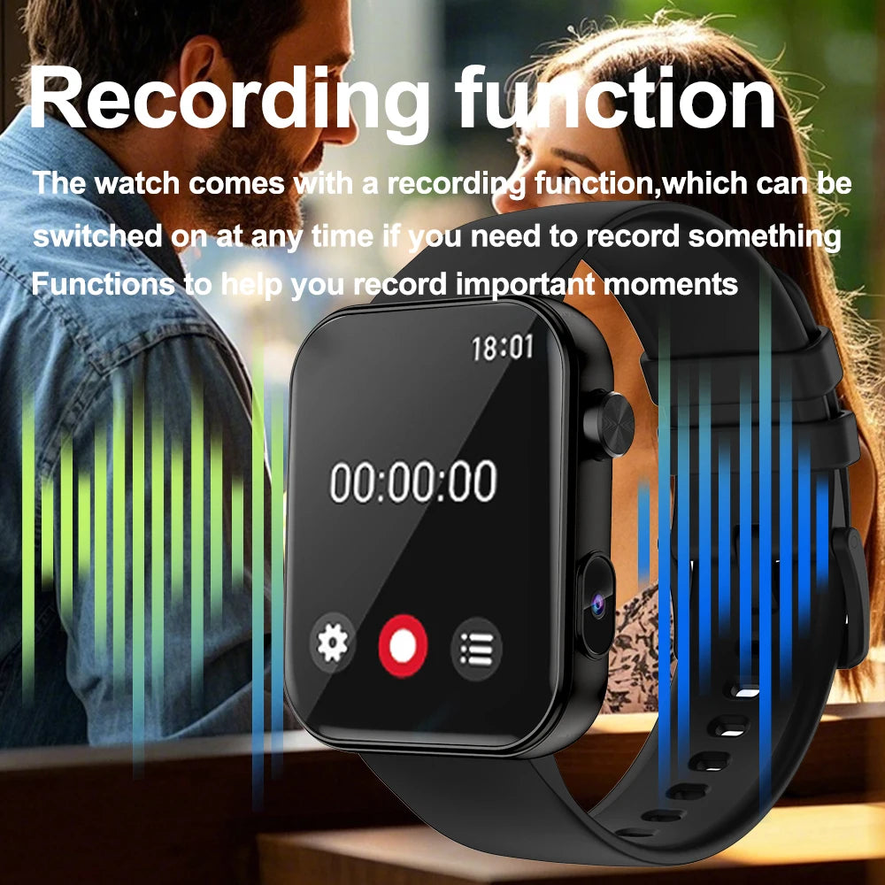 Senbono Smartwatch Con Fotocamera Chiamata Bluetooth Videocitofono Fai Da Te Monitor Battito Cardiaco Sportivo
