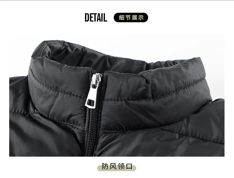 Gilet Invernale Da Uomo Antivento Senza Maniche Con Cerniera Colletto Mandarino Abbigliamento Outdoor Casual