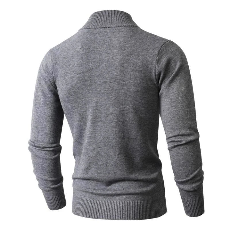 Cardigan Uomo Lana Mista Con Zip Frontale Dolcevita Animal Game Pratico E Caldo