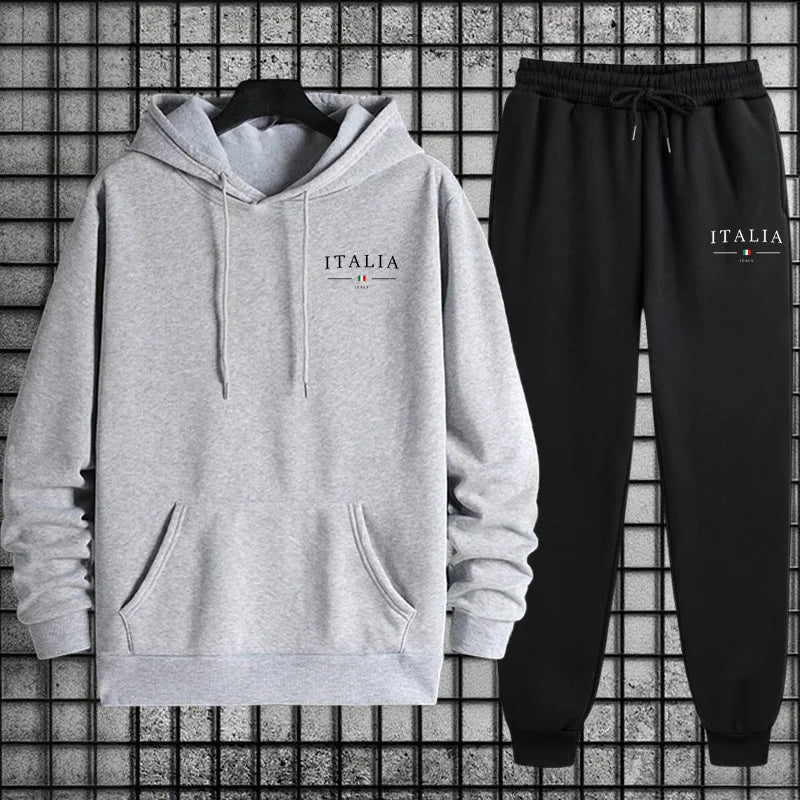 Tuta Da Uomo Di Qualità Con Cappuccio Monopezzo Felpe Con Stampa Streetwear Autunno Inverno Pantaloni