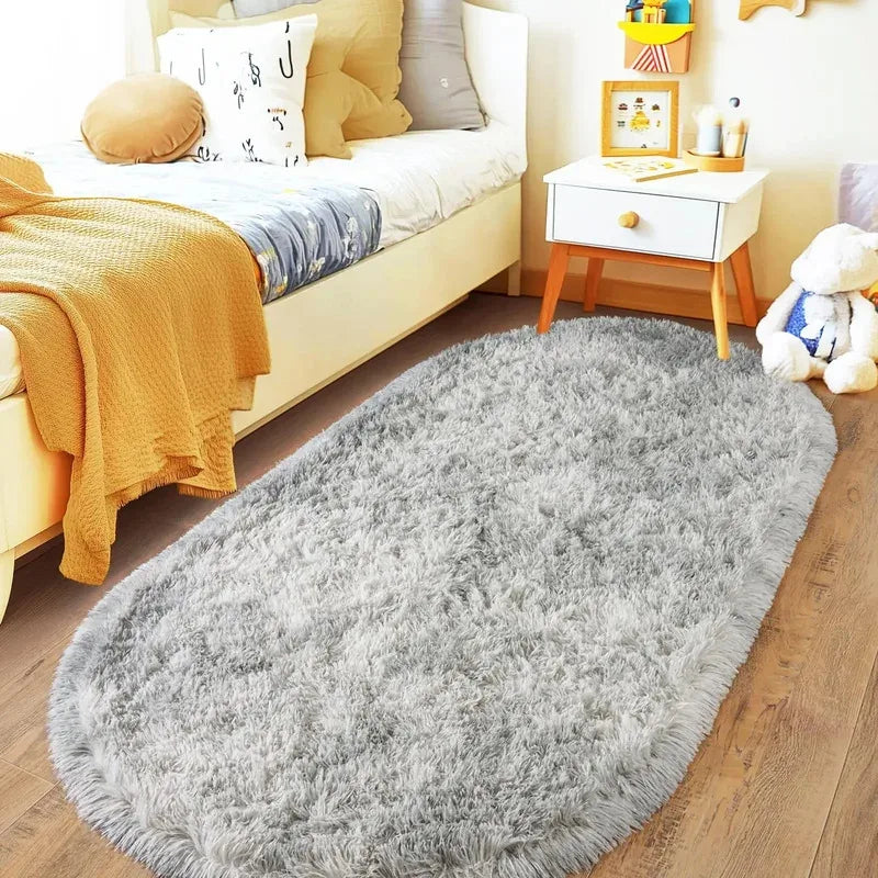 Tappeto Ovale Tinta Unita Vikama Morbido Antiscivolo Per Ingresso Corridoio Camera Da Letto Comodino Decorazione Casa