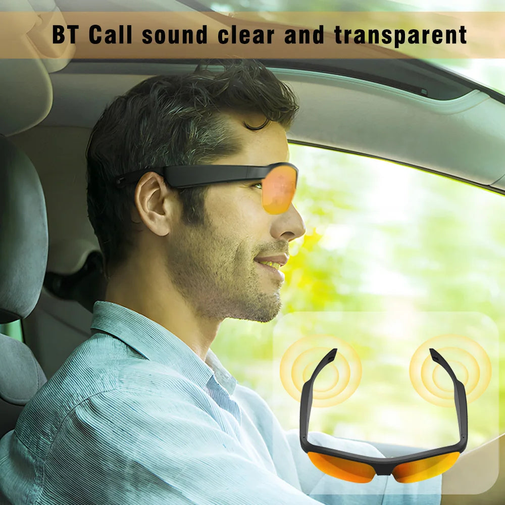 Occhiali Intelligenti Da Uomo Con Cuffie Bluetooth 5.0 Occhiali Da Sole Sport Per Esterni Musica Fotocamera Chiamate Assistente Vocale