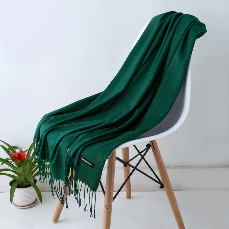 Sciarpa di Pashmina da Donna Morbida Cashmere Foulard Viaggio Ufficio Inverno Caldo Hijab Solido Avvolge Bandana