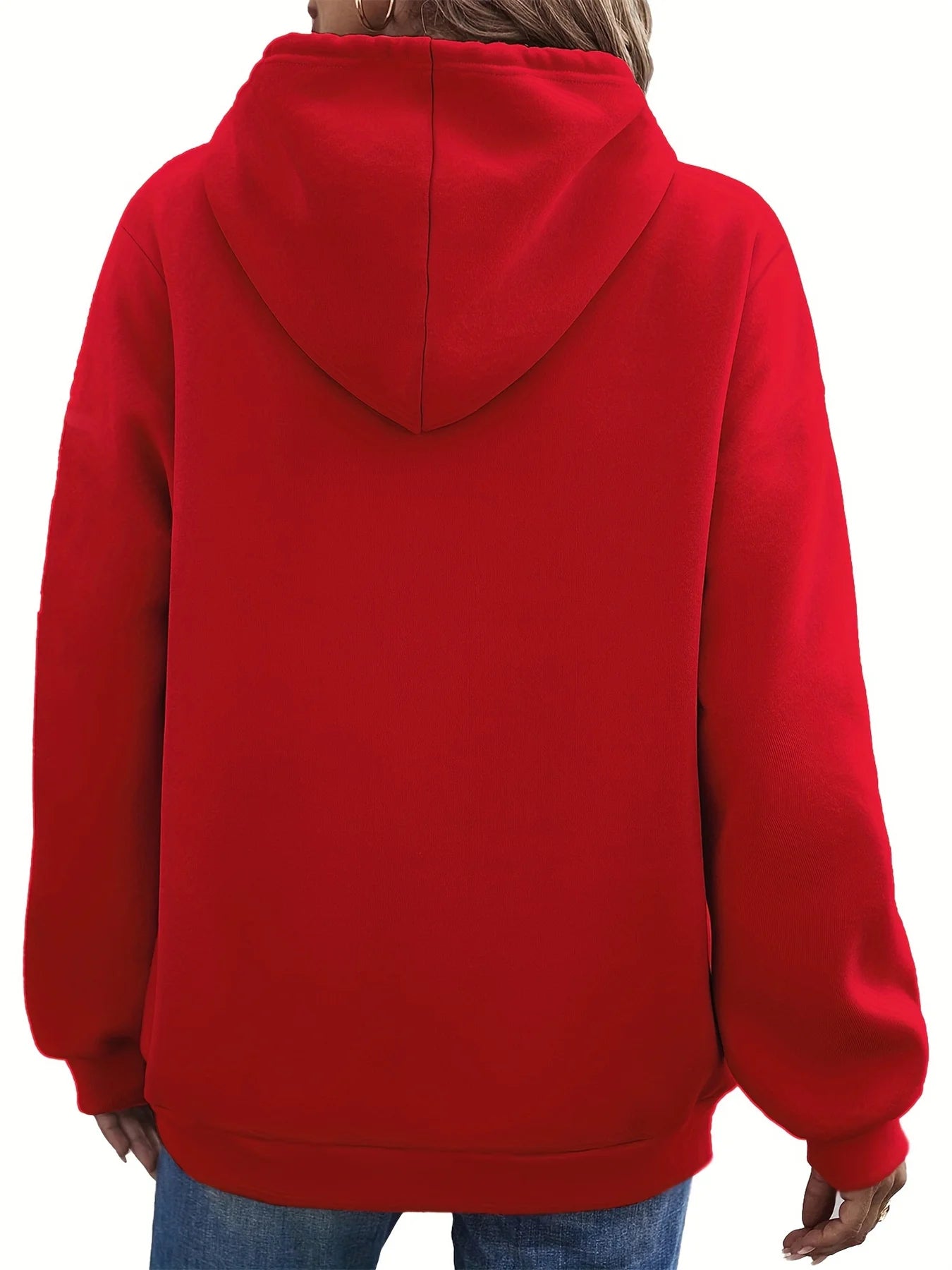 Felpa Donna Autunno Inverno Calda Ampia Casuale Con Cappuccio Maniche Lunghe In Pelle Scamosciata Stampata