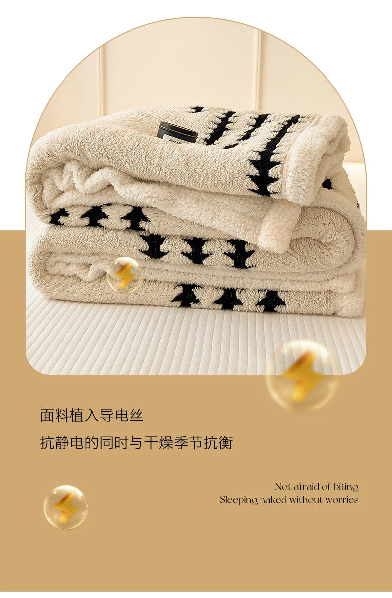 Coperta In Flanella Morbida Multifunzionale Queen Size Antistatica Portatile Per Pisolino Confortevole Delicata