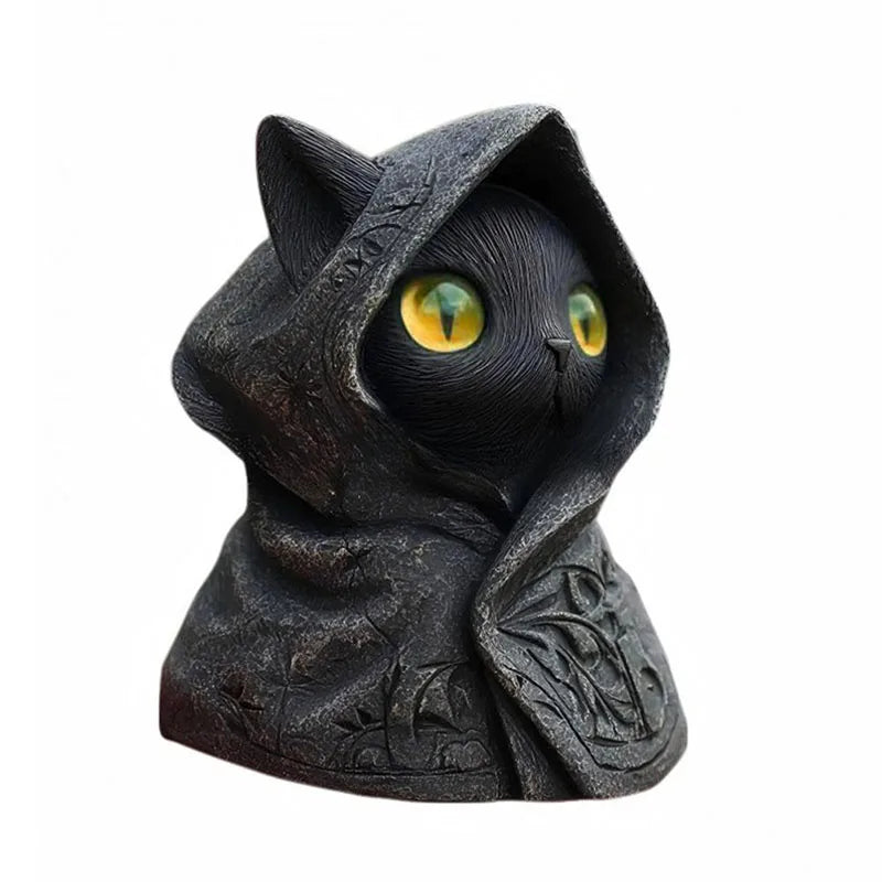 Figurina Di Gatto Fatta A Mano Nero Per Decorazioni Halloween In Resina Regalo Per Amanti Dei Gatti Da Tavolo