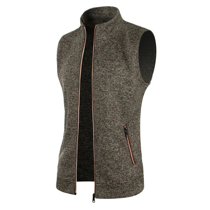 Gilet Senza Maniche Con Cerniera Da Uomo Autunno Traspirante Esterno Streetwear Dolcevita