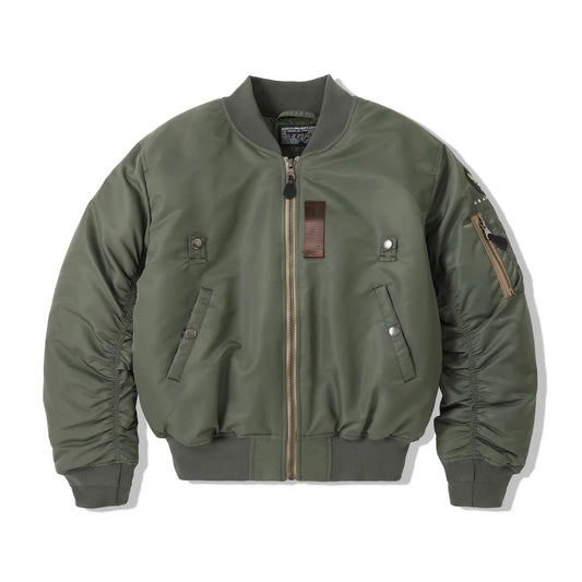 Cappotto Invernale MA1 Verde Salvia Pilota Nylon Imbottito Bomber Vintage Uomo Giacca Da Volo Giappone