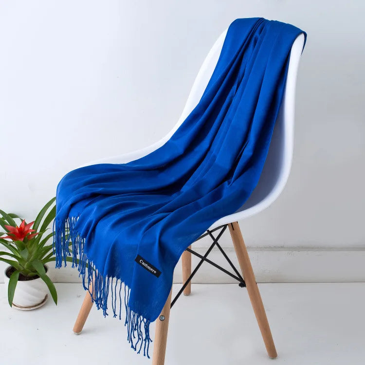 Sciarpa di Pashmina da Donna Morbida Cashmere Foulard Viaggio Ufficio Inverno Caldo Hijab Solido Avvolge Bandana