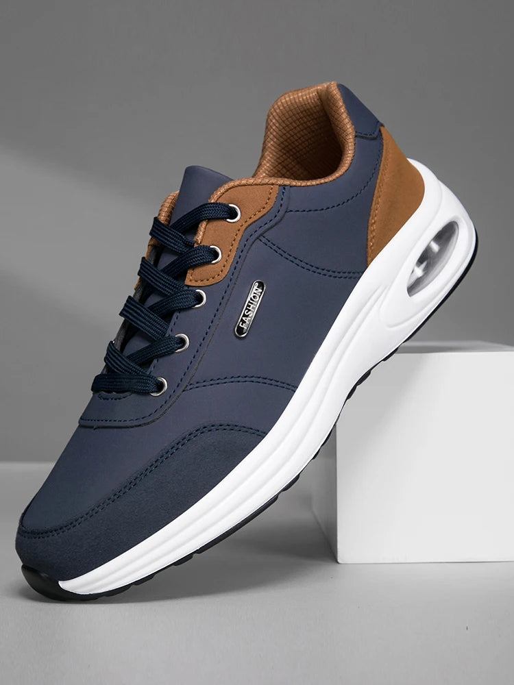 Scarpe Sportive Da Uomo Impermeabili In Pelle Casual Antiscivolo Da Passeggio E Tennis Con Aumento Di Altezza