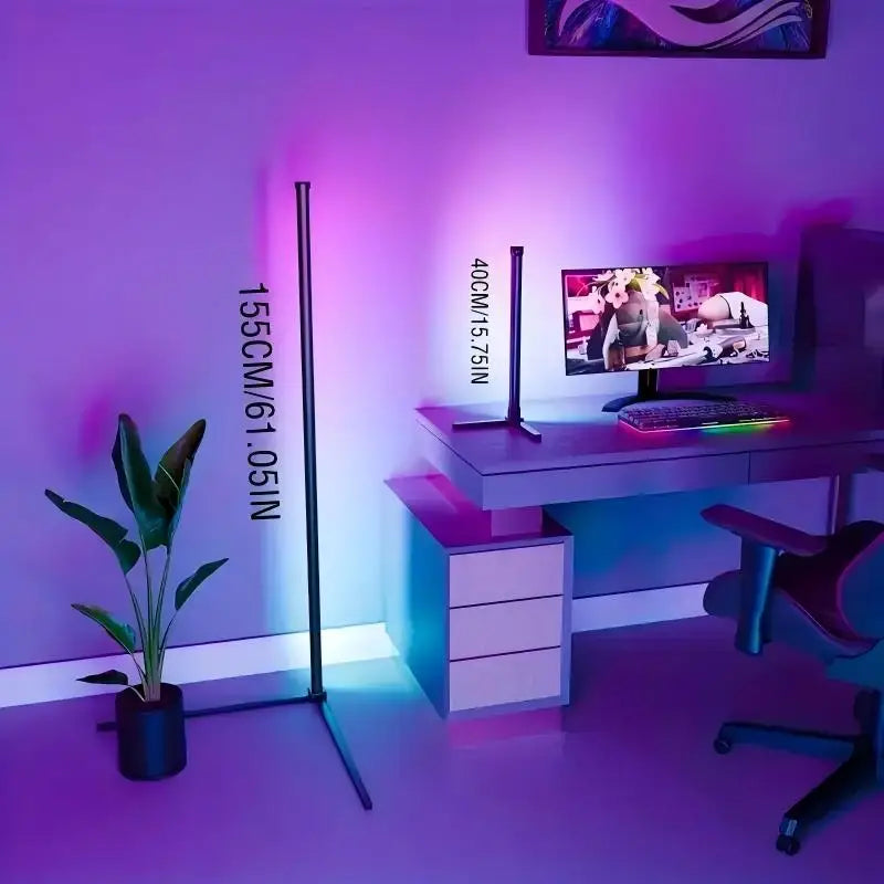 Lampada Da Terra Angolare RGB Dimmerabile Con Controllo Tramite App E Sincronizzazione Musicale