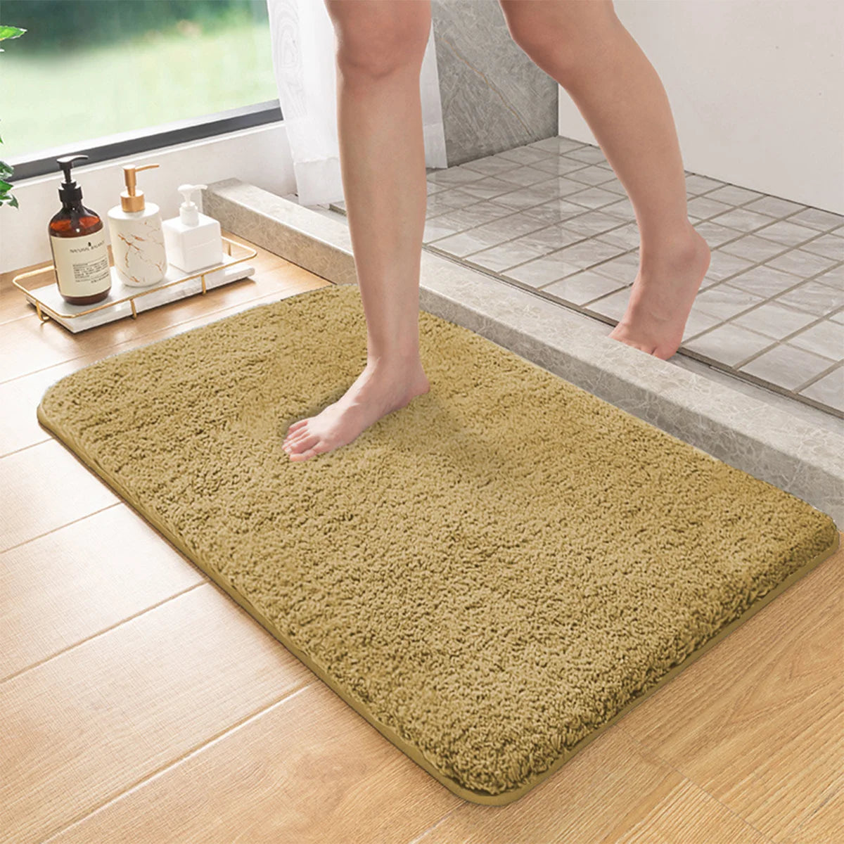 Tappetino Da Bagno Assorbente Per Capelli Lunghi Doccia Pelosa Per Pulire I Piedi Antiscivolo Per WC Ingresso