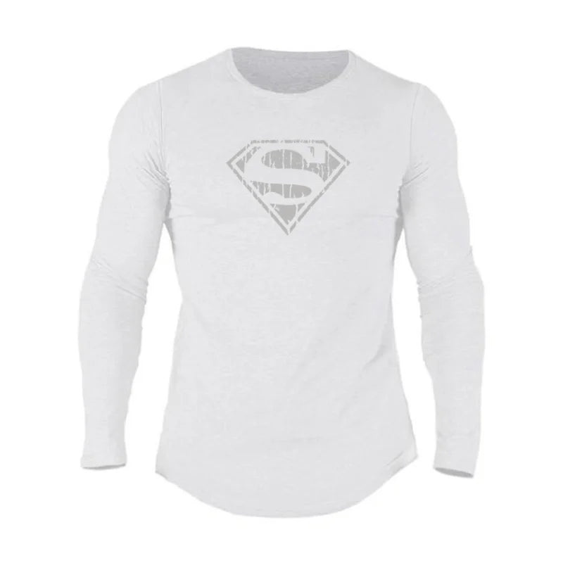Maglietta Sportiva a Maniche Lunghe Uomo Traspirante per Allenamento Palestra Fitness Bodybuilding Moda Casual Solida