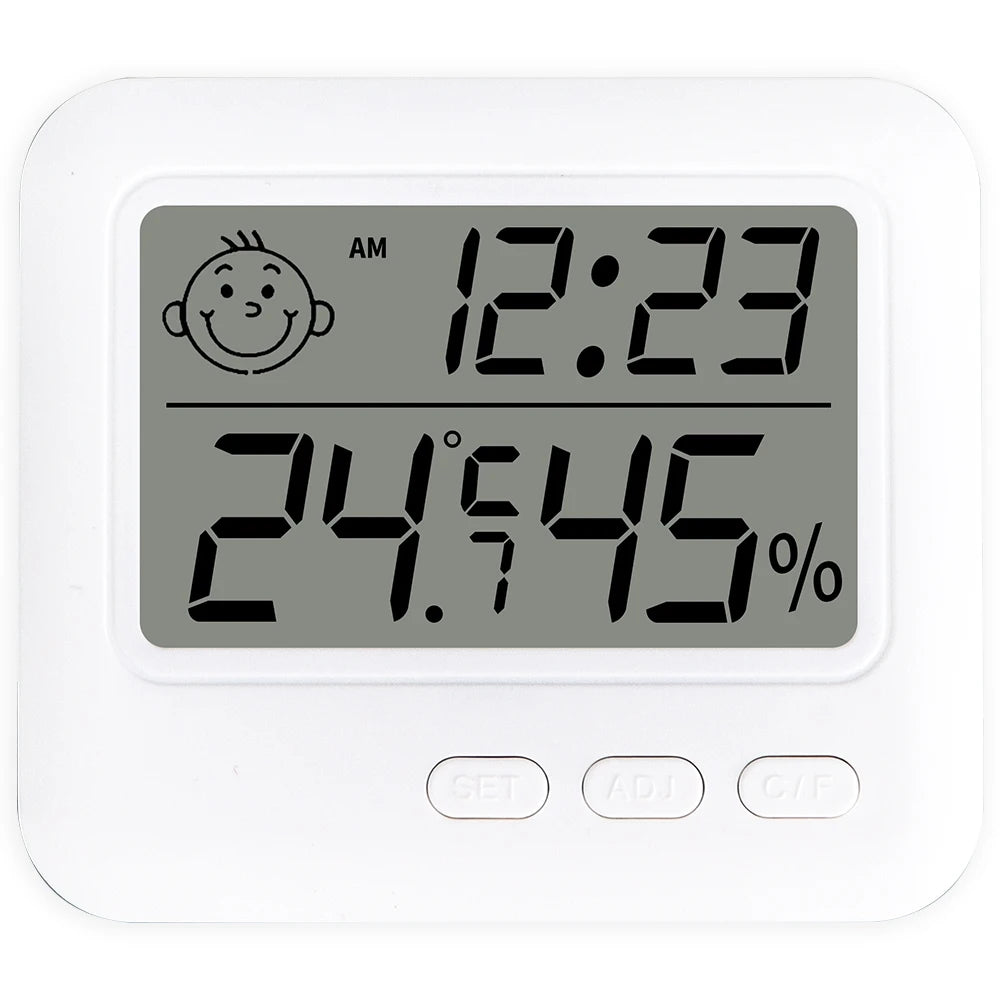 Stazione Meteorologica Multifunzionale Orologio Termometro Igrometro Calendario Display LCD Digitale Temperatura Umidità