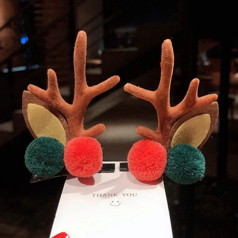 Fascia Natalizia Corna Di Renna Con Fiore Copricapo Per Capelli Per Bambini Adulti Natale Halloween Cosplay