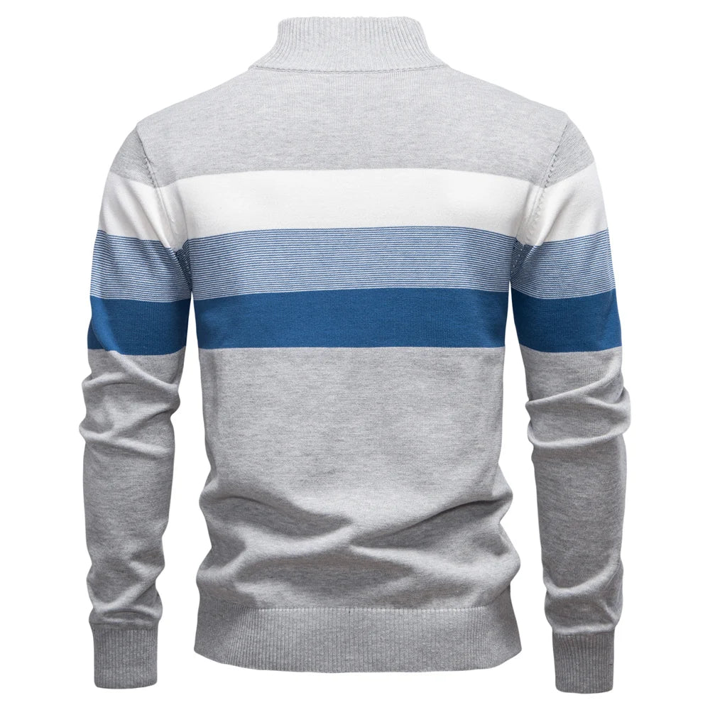 Maglione Uomo Cotone AIOPESON Zip Quarti Collo Lupetto Morbido Elasticizzato Inverno Per Uomo Stiloso