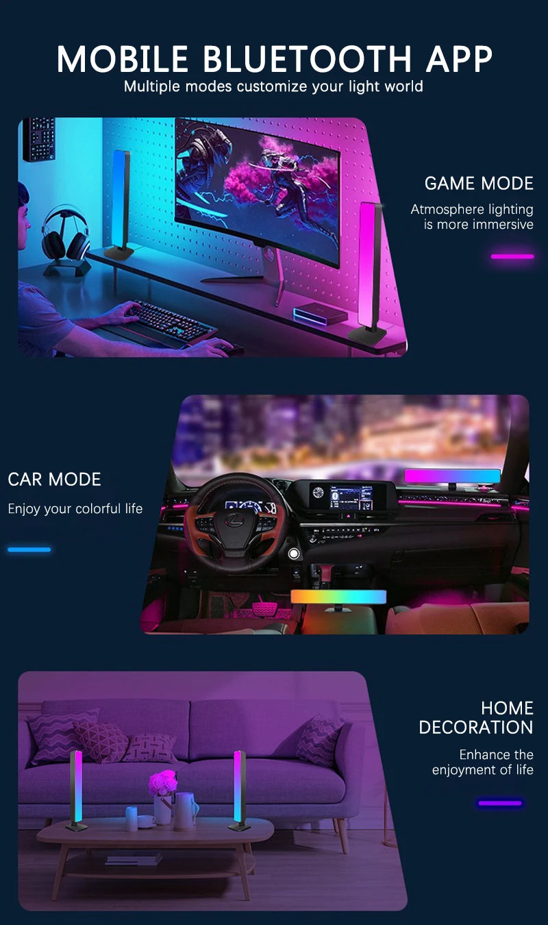 Luce Atmosfera Intelligente Tuya Controllo Remoto App RGB Lampada Da Tavolo Per Computer TV Gioco Musica Ritmo Decorativa