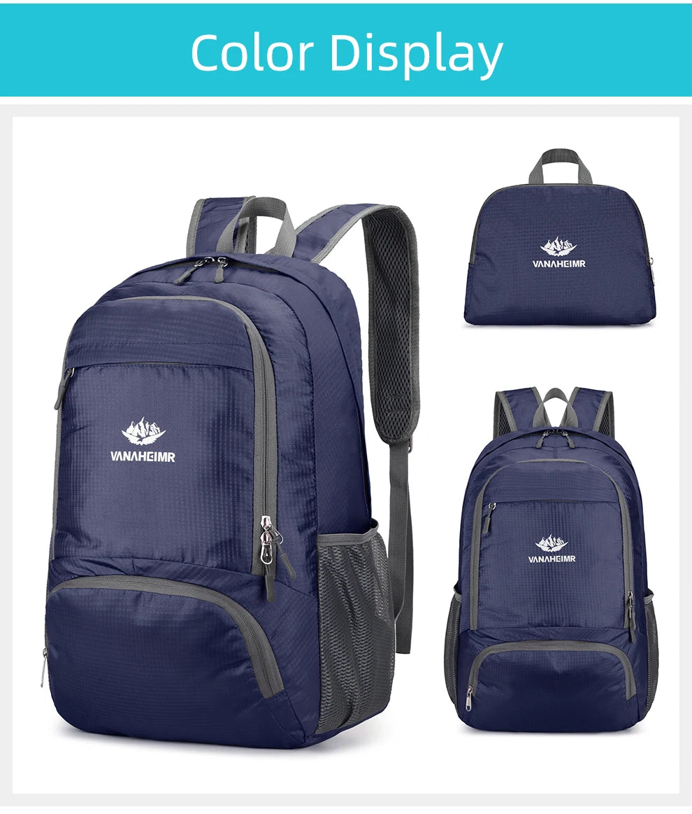 Zaino Pieghevole Da 23 Litri Ultraleggero Esterno Zaino Da Trekking Daypack Capienza Elevata Tessuto Idrorepellente