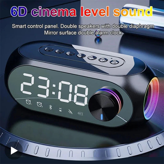 Sveglia Radio FM Altoparlante Bluetooth Subwoofer portatile Caixa De Som Sound Box Musica Wireless Mini Woofers Bocina Lampada Colonna