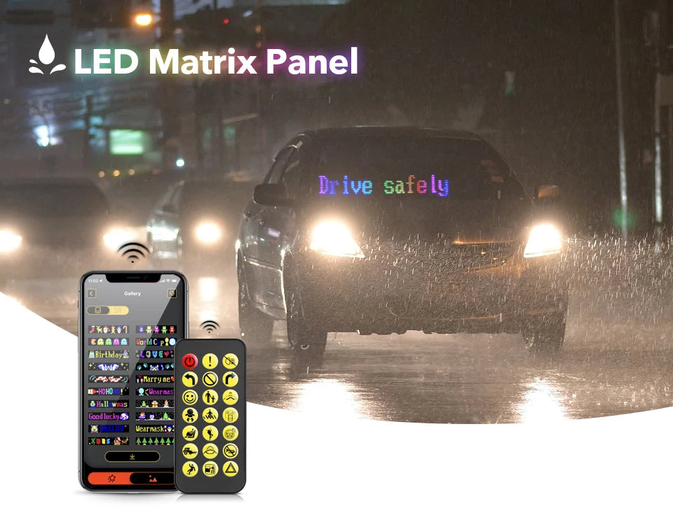 Pannello Pixel A Matrice 16x96 LED Per Insegne Pubblicitarie Scorrimento Luci Controllo App Bluetooth USB 5V