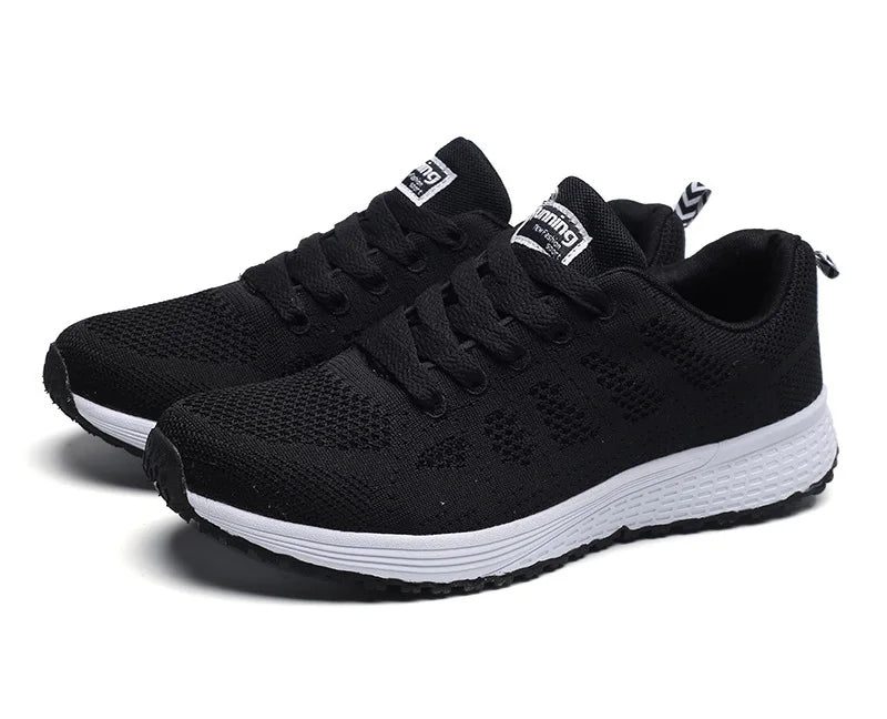 Scarpe Casual Traspiranti Da Donna Walking Mesh In Nylon Tessuto Calzature Femminili Leggere