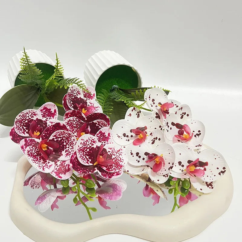 Vaso Da Bar Verticale Con 5 Orchidee A Farfalla Per Matrimonio E Scrivania Decorazione Piante Verdi In Set Design