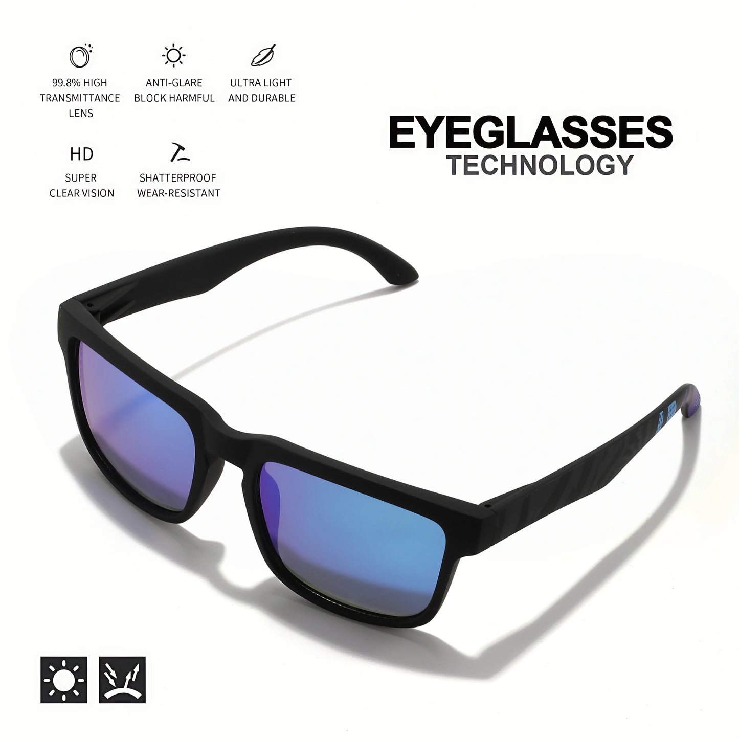 Occhiali Da Sole Sportivi Quadrati 4 Pezzi Motivo Tempio Design UV400 Per Uomini E Donne Vacanze Al Mare