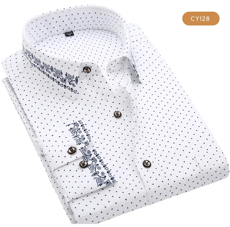 Camicia Da Uomo Maniche Lunghe Stampa Color Block Elasticizzata Con Bottoni Per Vacanze Estive In Spiaggia