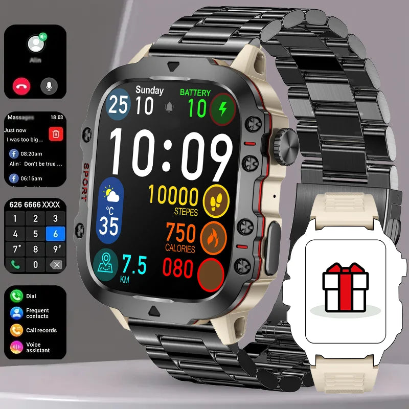 Orologio Fitness Con Schermo Da 1,96 Pollici 3ATM Chiamate Bluetooth Impermeabile Frequenza Cardiaca