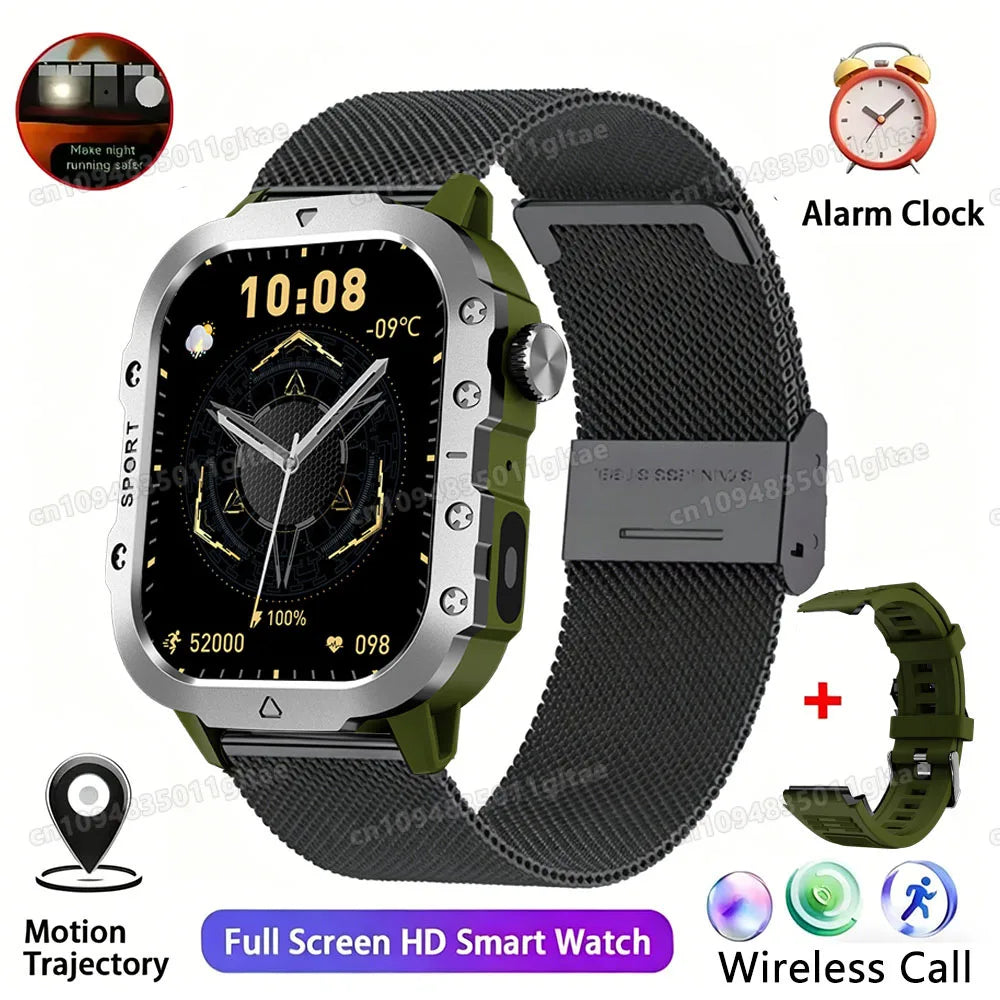 Smartwatch Militare Per Uomo 2026 IP67 3ATM GPS Bluetooth Salute Pressione Sanguigna Chiamate