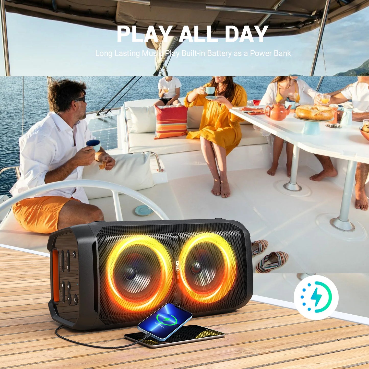 W-King T11 Bluetooth Altoparlante Portatile Impermeabile IPX6 100W RMS Con Bassi Profondi Suono Potente 115dB