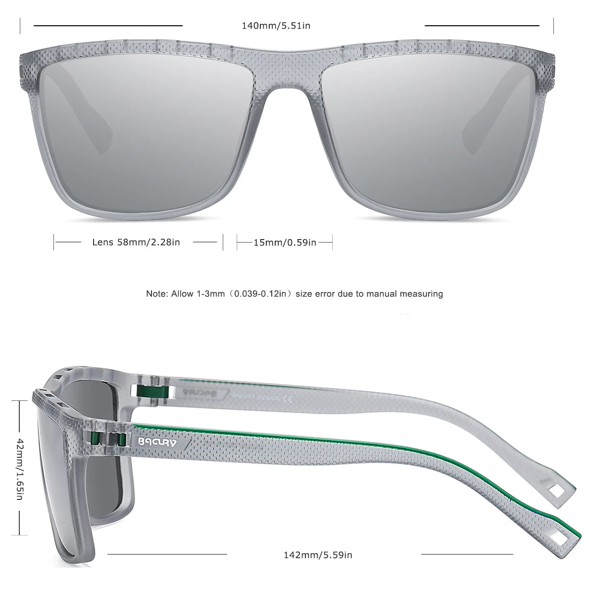 Occhiali Da Sole Sportivi Quadrati Polarizzati UV400 Unisex Per Uomo E Donna Ideali Per Escursionismo Confortevoli