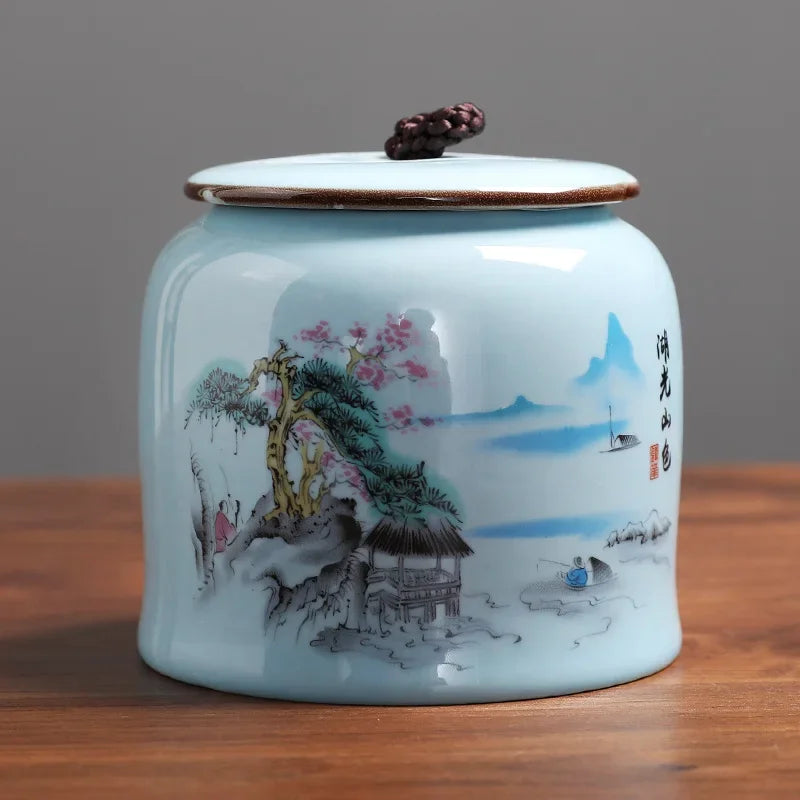 Barattoli Da Cucina In Ceramica Vintage Impermeabili Contenitori Per Tè Zucchero Dolci Multiuso Retro