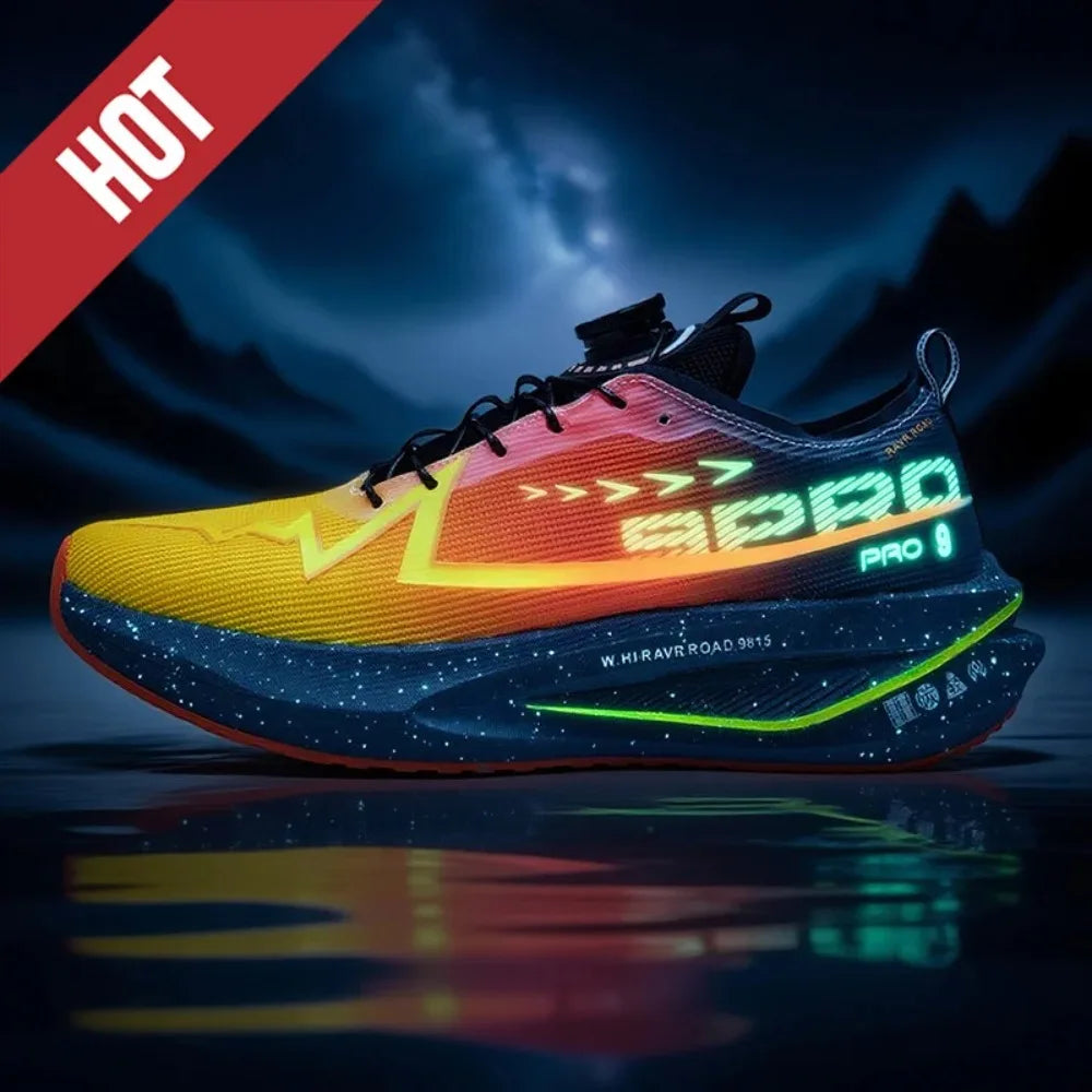 Scarpe Da Corsa Fluorescenti Con Piastra In Carbonio Per Maratona Sneakers Respiranti Leggere Per Uomo E Donna