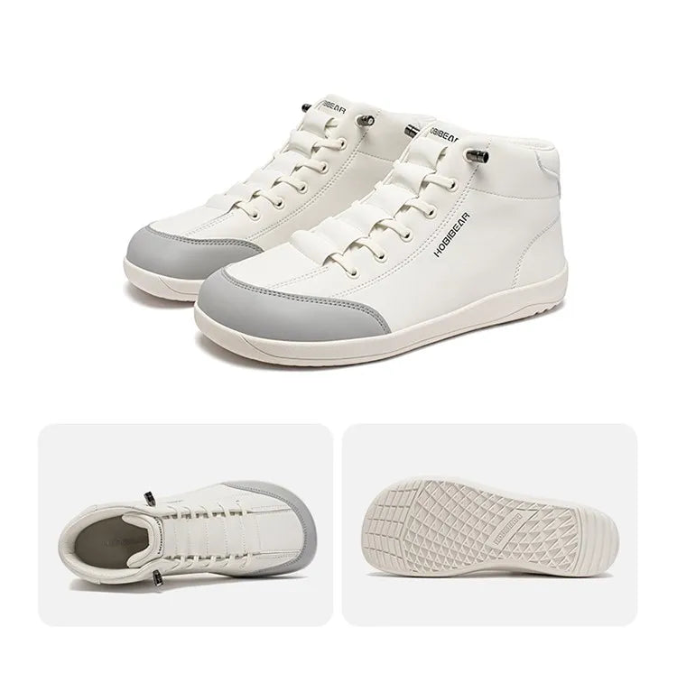 HOBIBEAR Scarpe Mid Top Da Donna Con Punta Larga In Pelle Artificiale Antiscivolo Per Esterno