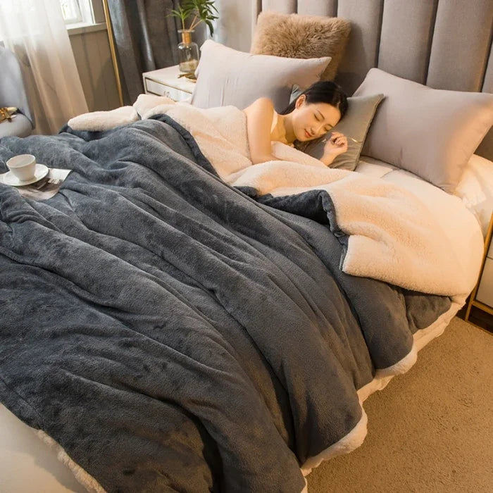 Coperta Riscaldata In Lana Portatile Doppia Faccia Antipilling Queen Letto Invernale Per Campeggio