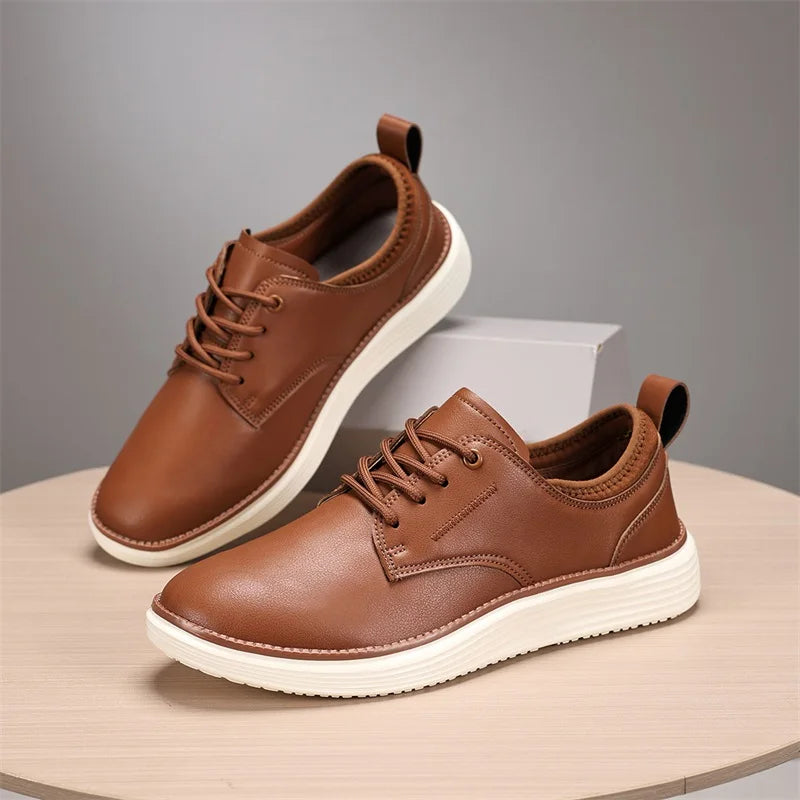 Scarpe Uomo Sportive Casual Alla Moda In Pelle Traspiranti e Comode Marrone Scarpe da Golf e Formali
