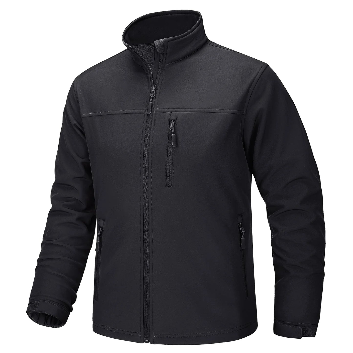 TACVASEN fodera in pile impermeabile giacca a vento giacche da lavoro invernali da uomo tasca con cerniera cappotti Casual capispalla con Zip intera top